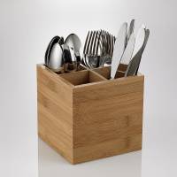 Bamboo cutlery tray