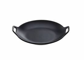 Black melamine frying pan with two handles