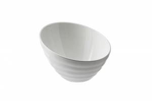 White tilted bowl